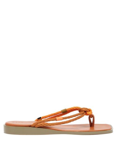 Matchesfashion.com Gray Matters - Corda Square-toe Leather Slides - Womens - Tan