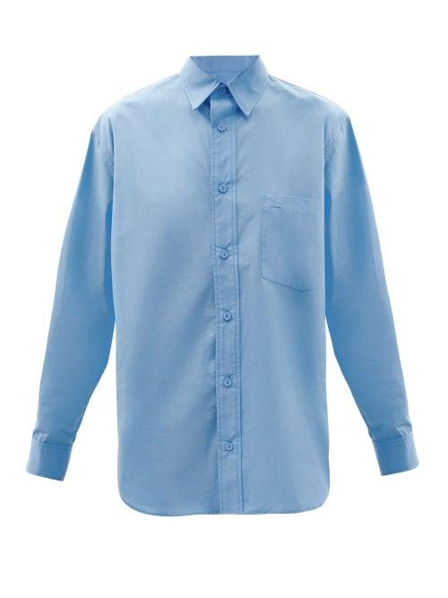 Ladies Beachwear Matteau - Relaxed Organic Cotton-poplin Shirt - Womens - Blue