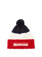 Matchesfashion.com Moncler - Tri Colour Wool Beanie Hat - Mens - Red