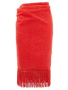 Matchesfashion.com Gabriel For Sach - Pareo Fringed Cotton-terry Sarong - Womens - Red Multi