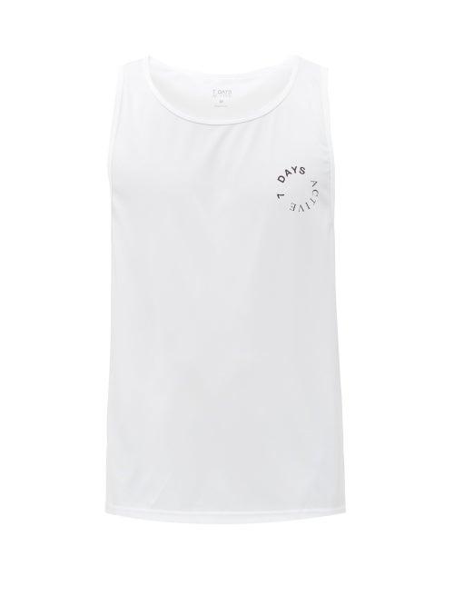 Matchesfashion.com 7 Days Active - Logo-print Jersey Tank Top - Mens - White