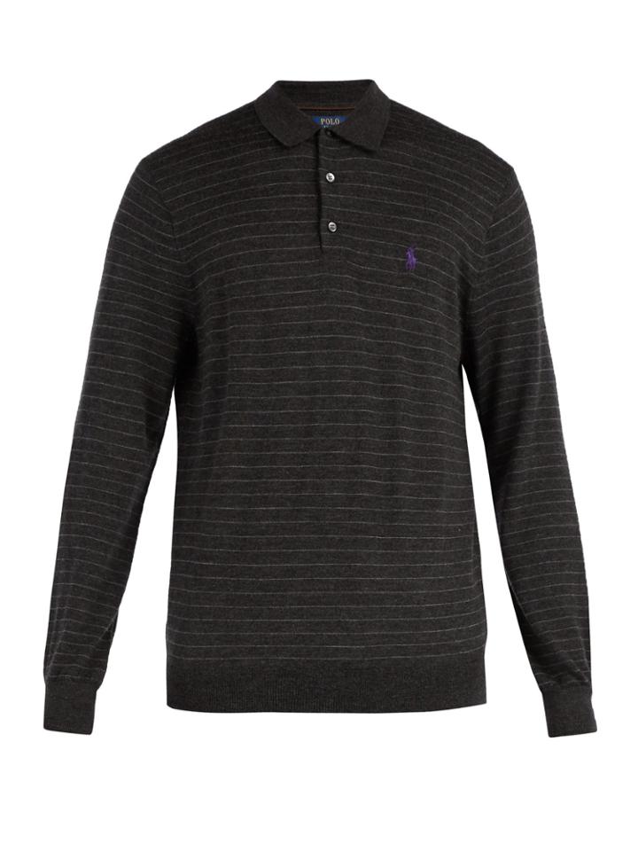 Polo Ralph Lauren Striped Long-sleeved Wool Polo Shirt
