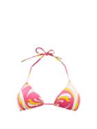 Ladies Beachwear Emilio Pucci - Printed Triangle Bikini Top - Womens - Pink Print