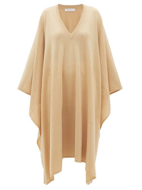 Matchesfashion.com Ryan Roche - V-neck Cashmere Poncho - Womens - Beige