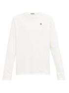 Matchesfashion.com Hope - H Logo Appliqu Cotton Jersey Long Sleeved T Shirt - Mens - White