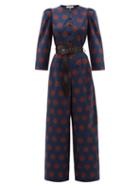 Matchesfashion.com Sea - Penny Spot-print Cotton-blend Jumpsuit - Womens - Navy Multi
