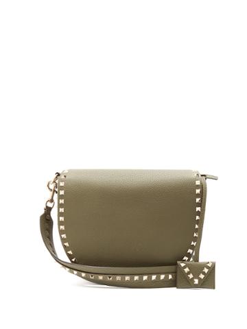Valentino Rockstud Saddle Leather Shoulder Bag