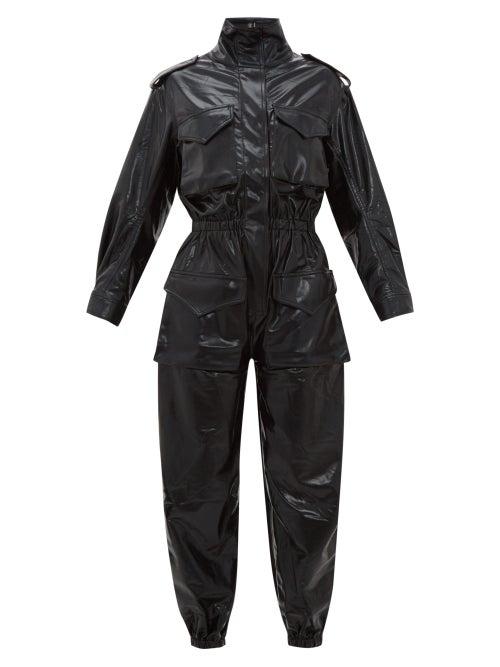 Matchesfashion.com Norma Kamali - High Neck Coated Jumpsuit - Womens - Black