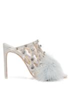 Sophia Webster Iris Crystal-embellished Feather-trimmed Mules