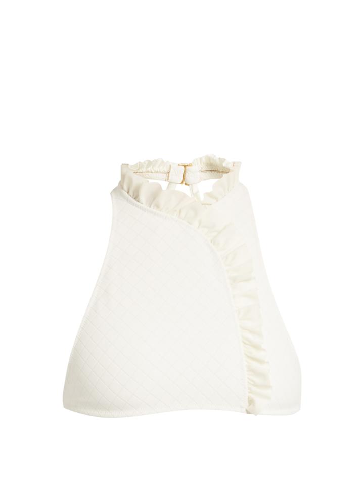 Made By Dawn Jeanie Ruffle-trimmed Bikini Top