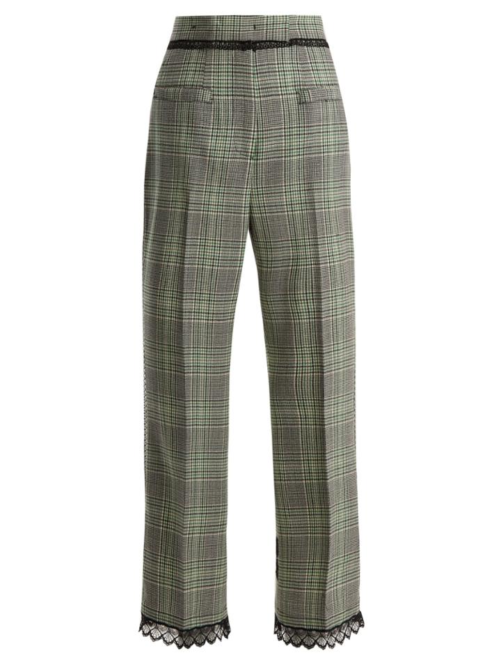 Msgm Macram Lace-trimmed Wool Trousers
