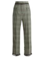 Msgm Macram Lace-trimmed Wool Trousers