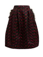 Matchesfashion.com Simone Rocha - Floral Embroidered Silk Midi Skirt - Womens - Black Red