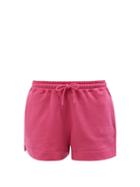 Ladies Rtw Ganni - Software Logo-embroidered Cotton-blend Shorts - Womens - Pink