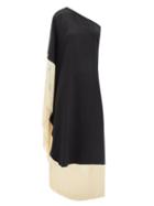 Matchesfashion.com Taller Marmo - Piccolo Fringed One-shoulder Dress - Womens - Black Multi