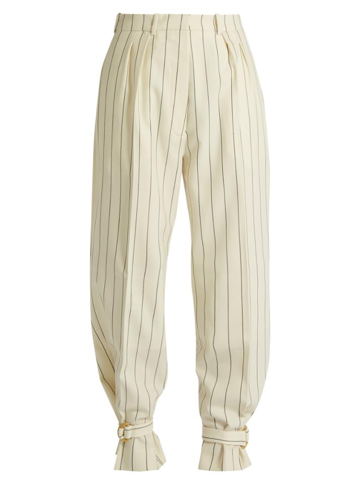 Hillier Bartley Tie-cuff Striped Wool Trousers