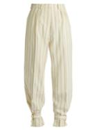 Hillier Bartley Tie-cuff Striped Wool Trousers
