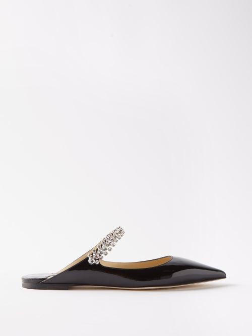 Jimmy Choo - Bing Crystal-embellished Leather Mules - Womens - Black