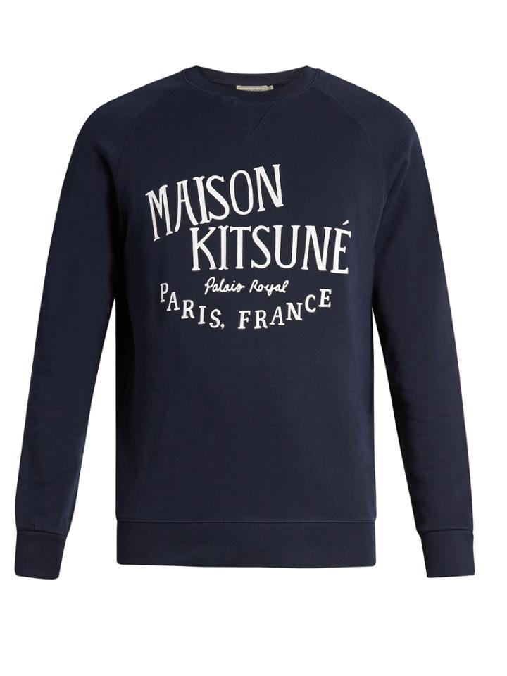 Maison Kitsuné Palais Royal-print Cotton Sweatshirt