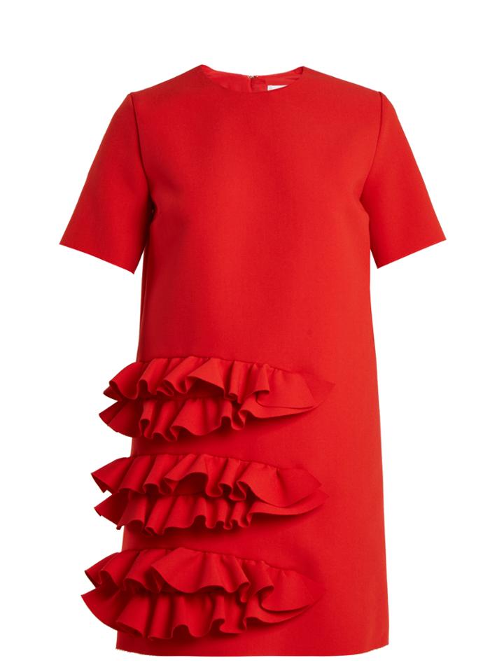Msgm Ruffled Crepe Mini Dress
