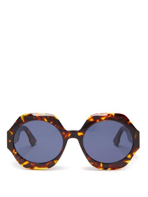 Matchesfashion.com Dior Eyewear - Diorspirit1 Round Frame Acetate Sunglasses - Womens - Tortoiseshell
