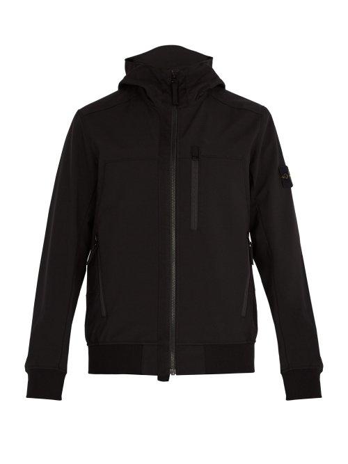 Matchesfashion.com Stone Island - Soft Shell R Waterproof Hooded Jacket - Mens - Black