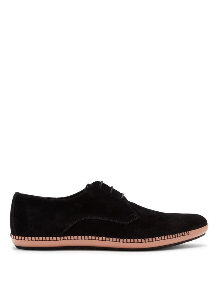 Bottega Veneta Point-toe Suede Derby Shoes