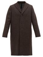 Matchesfashion.com Harris Wharf London - Single Breasted Pressed Herringbone Wool Overcoat - Mens - Brown