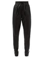 Matchesfashion.com Isabel Marant - Duardo Tied-ankle Leather Tapered Trousers - Womens - Black