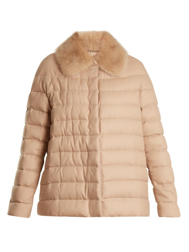 Moncler Gamme Rouge Champlain Fur-trimmed Quilted Down Cashmere Jacket