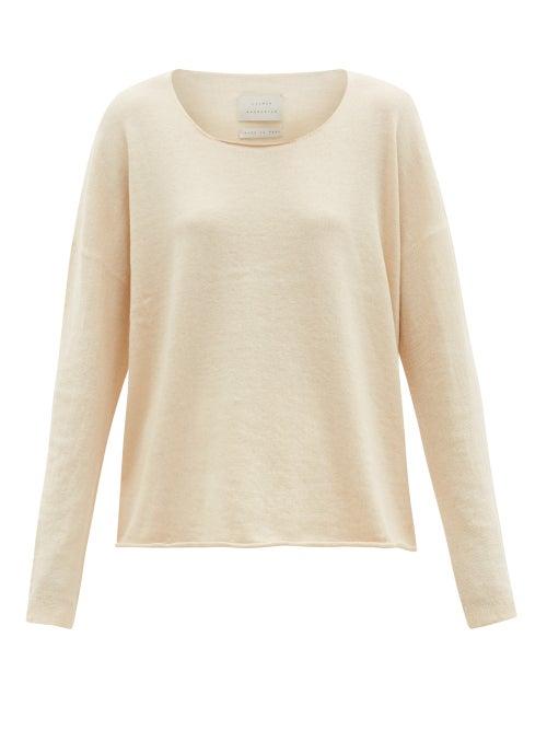Matchesfashion.com Lauren Manoogian - Scoop-neck Pima-cotton Blend Sweater - Womens - Cream