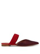 Matchesfashion.com Malone Souliers - Maisie Point Toe Canvas Mules - Womens - Burgundy Multi