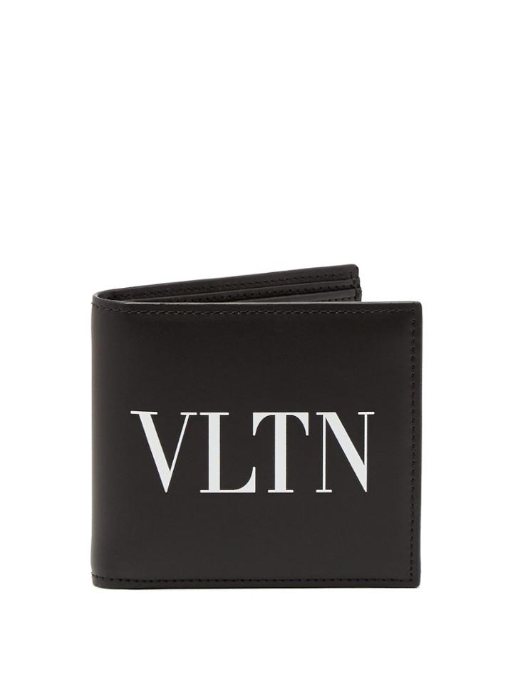 Valentino Vltn Logo-print Bi-fold Leather Wallet