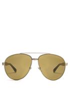 Gucci Western-engraved Metal Aviator Sunglasses