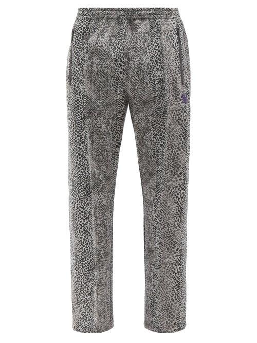 Needles - Python-print Jersey Track Pants - Mens - Grey