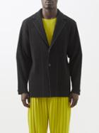 Homme Pliss Issey Miyake - Single-breasted Technical-pleated Jacket - Mens - Black
