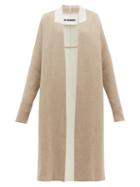 Matchesfashion.com Jil Sander - Two Tone Wool Blend Cardigan - Womens - Light Grey