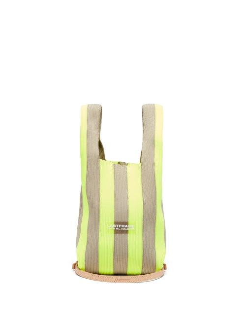 Matchesfashion.com Lastframe - Stripe Rib-knitted Tote Bag - Womens - Yellow Multi