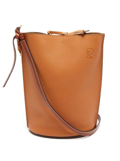 Matchesfashion.com Loewe - Gate Grained Leather Bucket Bag - Womens - Tan