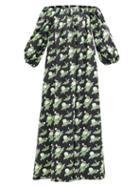 Matchesfashion.com Bernadette - Bobby Off-the-shoulder Floral-print Cotton Dress - Womens - Black Print