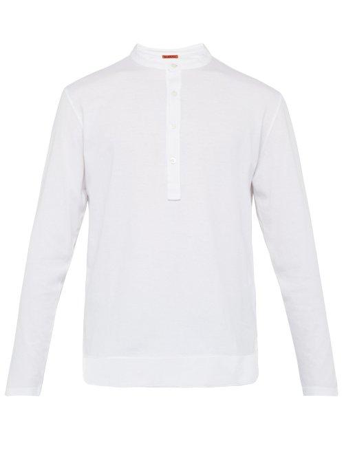Matchesfashion.com Barena Venezia - Long Sleeved Cotton Jersey Henley Shirt - Mens - White