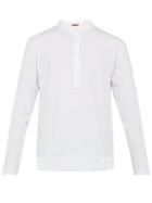 Matchesfashion.com Barena Venezia - Long Sleeved Cotton Jersey Henley Shirt - Mens - White