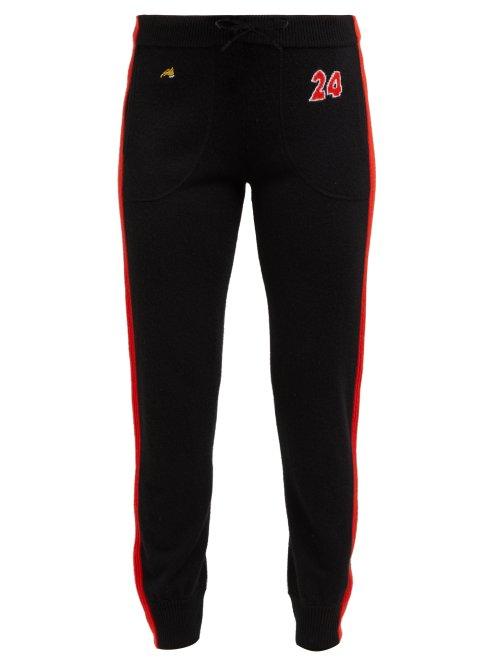 Matchesfashion.com Bella Freud - 24 Heures Intarsia Cashmere Track Pants - Womens - Black Multi
