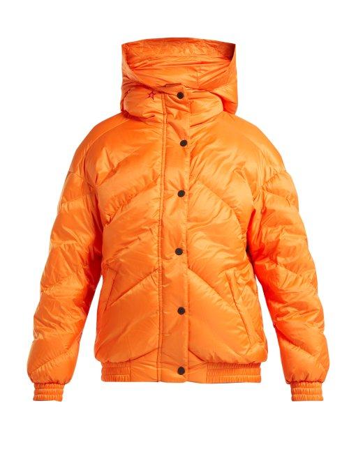 Matchesfashion.com Perfect Moment - Chevron Quilted Bomber Jacket - Womens - Orange Navy