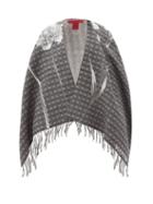Matchesfashion.com Valentino Garavani - Flowersity Floral-jacquard Wool Poncho - Womens - Black Multi