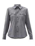 Matchesfashion.com Stella Mccartney - Flap-pocket Wool-blend Flannel Shirt - Womens - Grey
