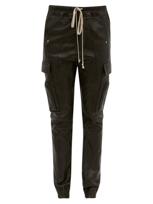 Matchesfashion.com Rick Owens - Drawstring Bonded Leather Trousers - Womens - Black