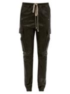 Matchesfashion.com Rick Owens - Drawstring Bonded Leather Trousers - Womens - Black