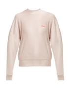 Matchesfashion.com Aries - Logo Print Cotton Sweatshirt - Womens - Light Pink