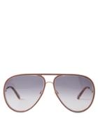 Chlo - Vitto Aviator Metal Sunglasses - Womens - Burgundy Blue